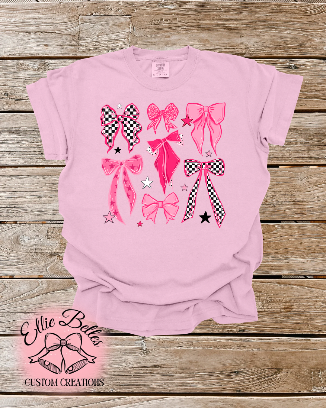 Pink bow kids tee