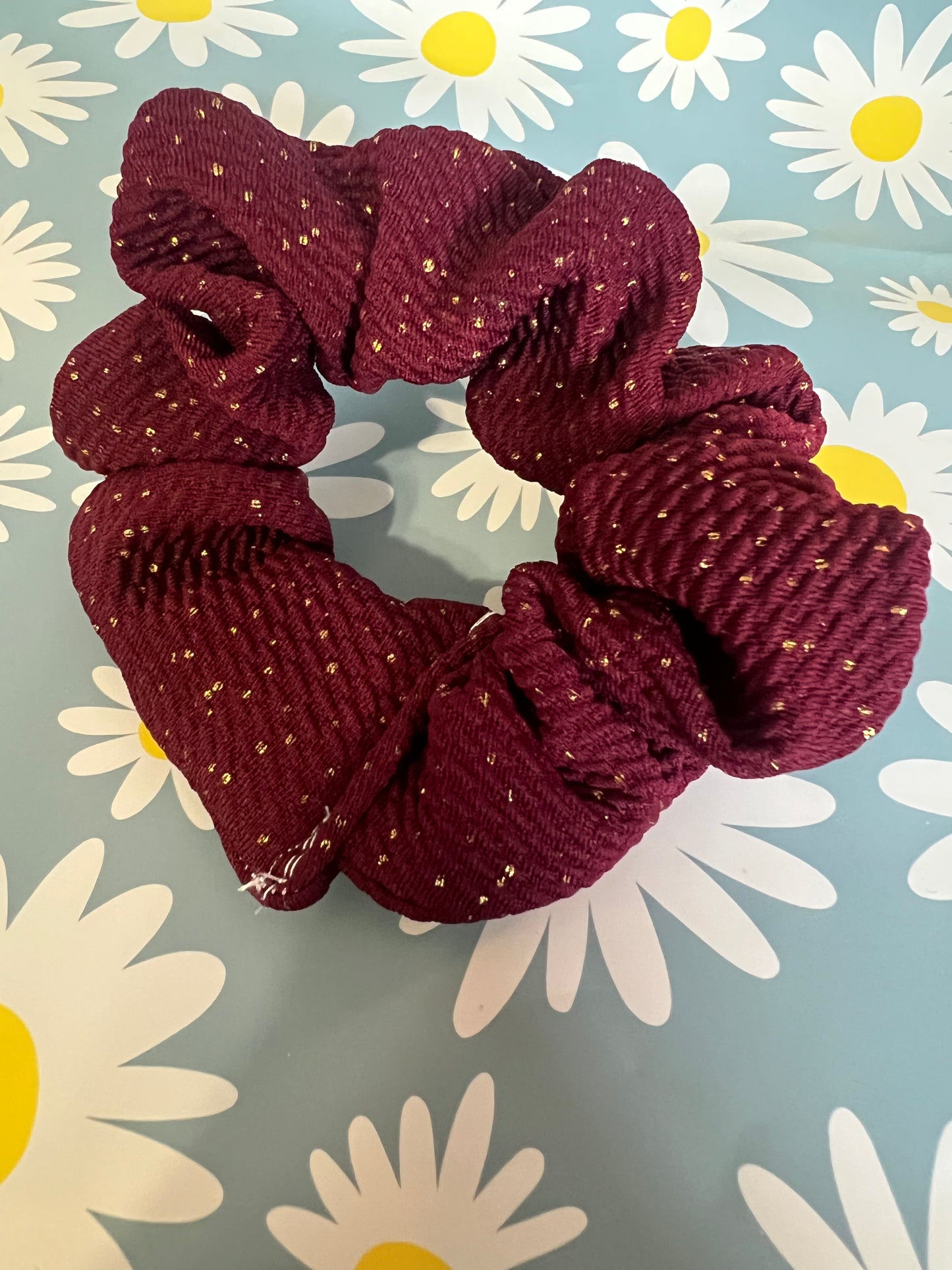 Plum wine sparkle scrunchie