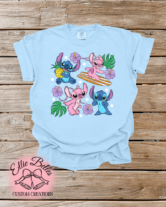 Pink and Blue experiments adult tee