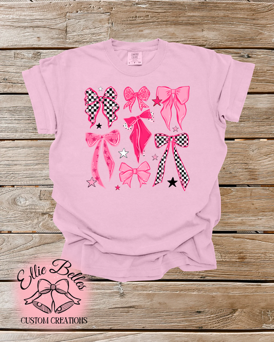 Pink bow kids tee